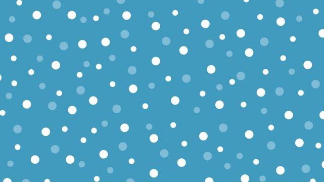 Stop motion winter pattern with white snowflake dots on light sky blue background, stock vector illustration,