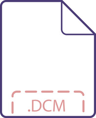 DCM File icon deep rounded outline