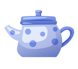 Teapot. Vector cartoon clipart isolated on white background.