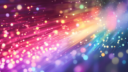 Obraz premium Detailed view of fiber optic cable with bright lights in strands