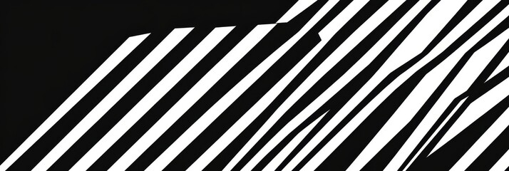 Modern minimalist black and white stripe pattern for contemporary design projects