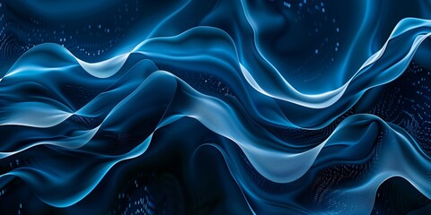 Obraz premium Abstract background with wavy elements and dynamic style in dark blue tones.