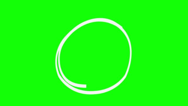 Circle highlight green screen animaton video, circles and line art: simple motion graphic animation,
Circle draw on white background, 9 animated design elements of highlighting,
