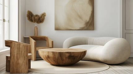 Modern home room interior with sofa and chair