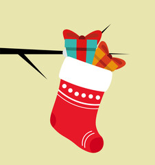 Hanging Christmas stocking with presents