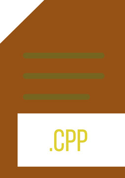 CPP File extension icon minimal colro fill