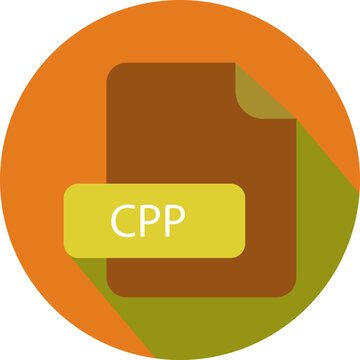 CPP File extension icon with black shadow circular icon