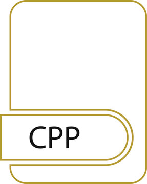 CPP File format icon black outline and light color