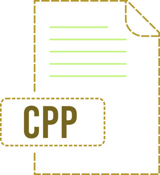 CPP File format icon dashed outline