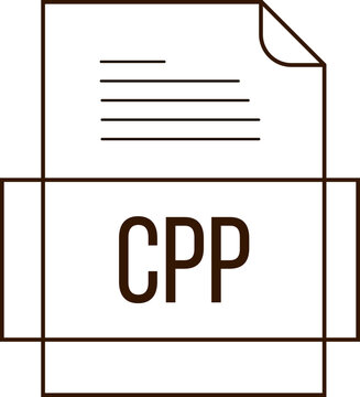 CPP File icon crisp thick outline sharp corners