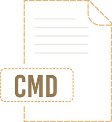 CMD File format icon dashed outline
