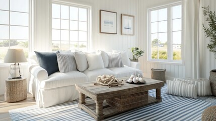 Coastal Living Room Interior Design