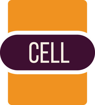CELL File extension icon rounded and color fill