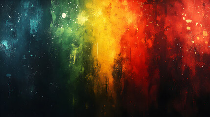 Obraz premium Abstract grunge background with emphasis on reggae colors.