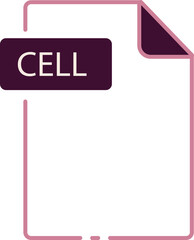 Obraz premium CELL File format minimal icon outline