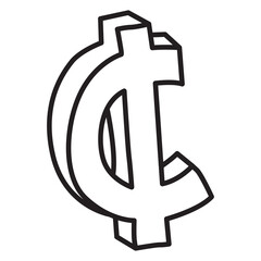 sen symbol doodle icon transparent background © Riana Cableme