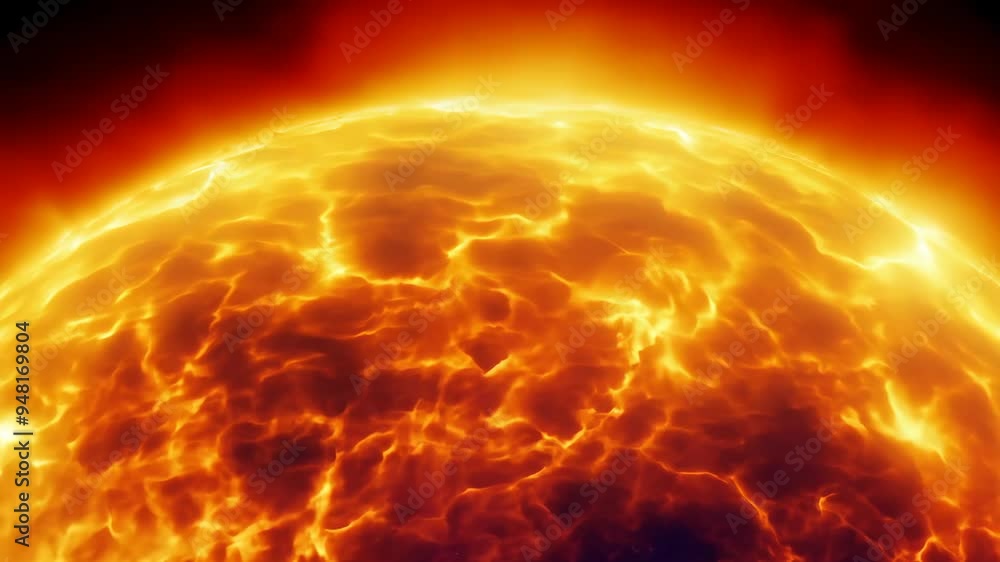 Poster exploring the majestic solar activity and its breathtaking visual phenomena in outer space