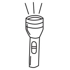 flashlight doodle icon transparent background