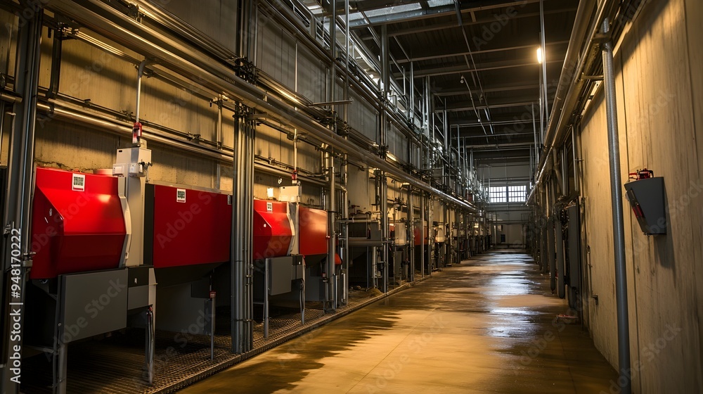 Poster optimized pig breeding facility with advanced automation and genetic selection