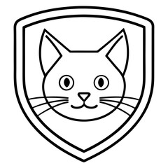 Stylized Cat Bar Logo - Vector Art Illustration