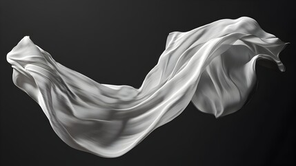 Flowing Fabric in Monochrome Elegance - Abstract Drapery Design