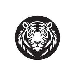 Tiger Logo or Symbol Combined with Circle Vector Illustration for Branding and Design