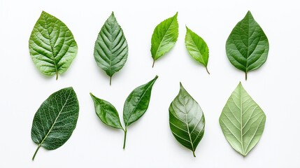 Arranged Green Leaves Showcasing Nature s Beauty and Simplicity