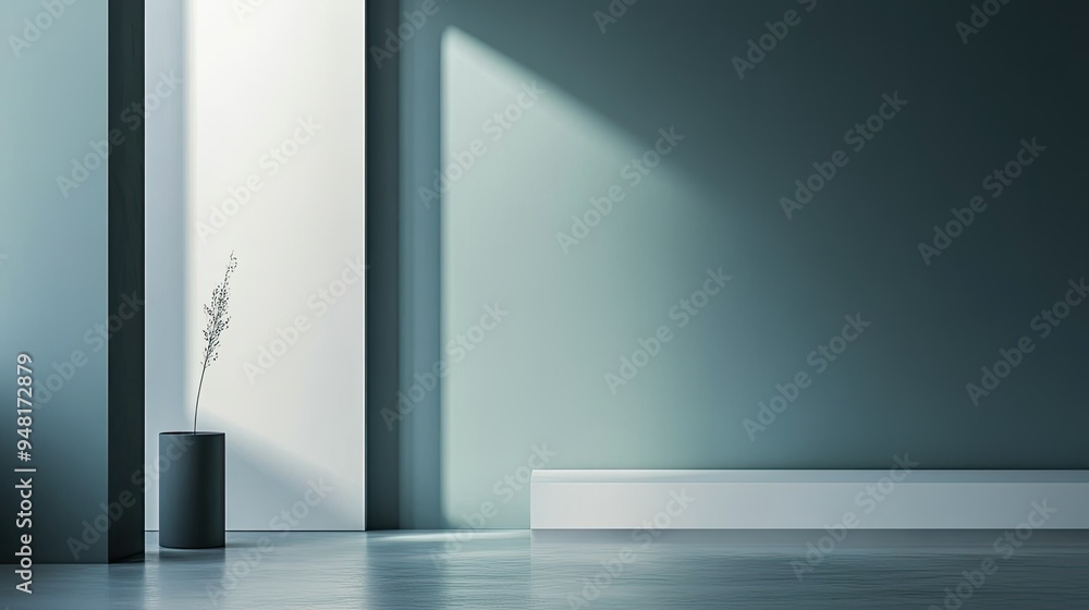 Poster minimalist wallpaper with a soft gradient effect, transitioning from light to dark tones. copy space
