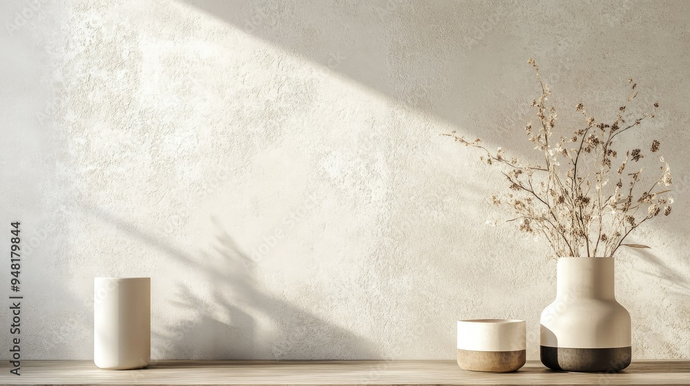 Poster subtle, textured wallpaper in soft, neutral tones, perfect for adding depth and interest to a minima