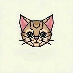 cute cat kitten kitty geometric cartoon. clipart vector illustration