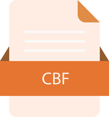 CBF file icon with color and rounded corners and folded doc