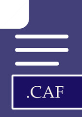 Fototapeta premium CAF File format icon outline and fill