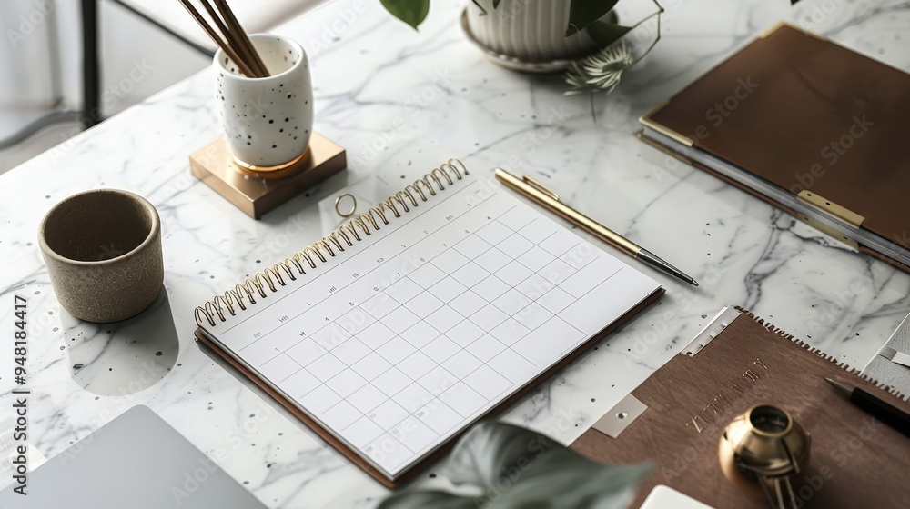 Fototapete experience an elegant calendar month featuring a classic grid layout with stylish fonts and subtle c