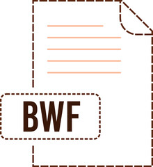 BWF File format icon dashed outline