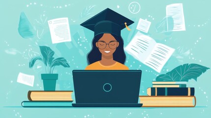 Obraz premium e-learning education concept