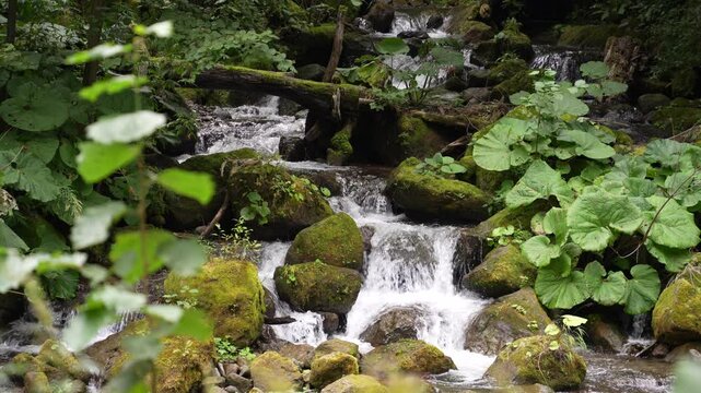Ginga Waterfall in Sounkyo Gorge, Daisetsuzan National Park, Hokkaido, Japan	