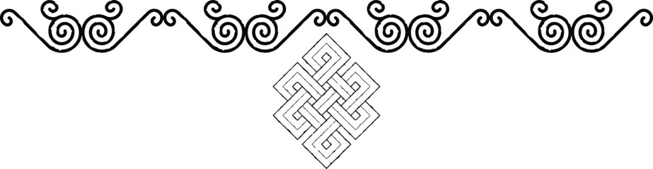 Seamless Celtic Spiral Wavy Border - Viking Infinity Knot