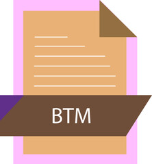 BTM File format icon modern design