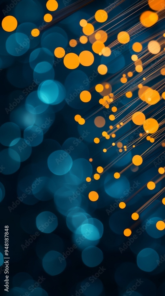 Aufkleber abstract fiber optic cable background with bokeh lights representing high-speed internet connectivit