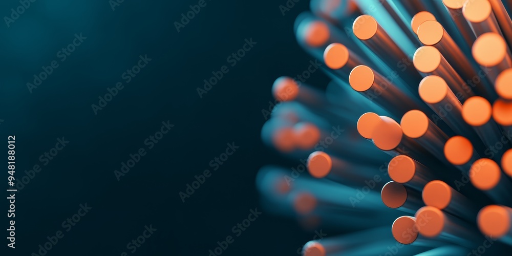 Poster abstract representation of nuclear fission atomic energy released through neutron interaction with u