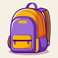 Nice purple orange back pack. stock illustration