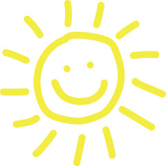  Happy Yellow Smiling Sun Doodle Vector for Cheerful and Bright Designs