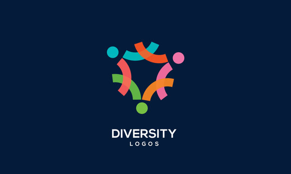 diversity people team family colourful logo vector icon symbol