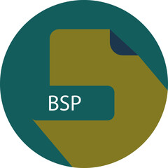 BSP File extension icon with black shadow circular icon