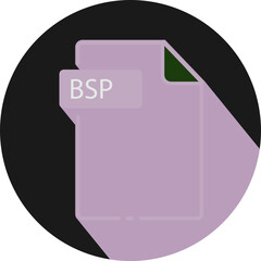 BSP File fomat minimal icon with circle outside