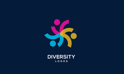 diversity people team family colourful logo vector icon symbol