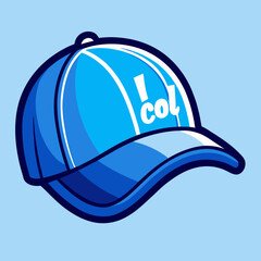Blue baseball cap, very cool stock illustration