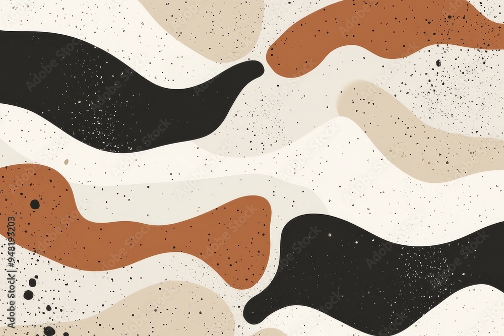 Poster this is an abstract pattern that showcases flowing waves composed of muted earthy colors, making it 