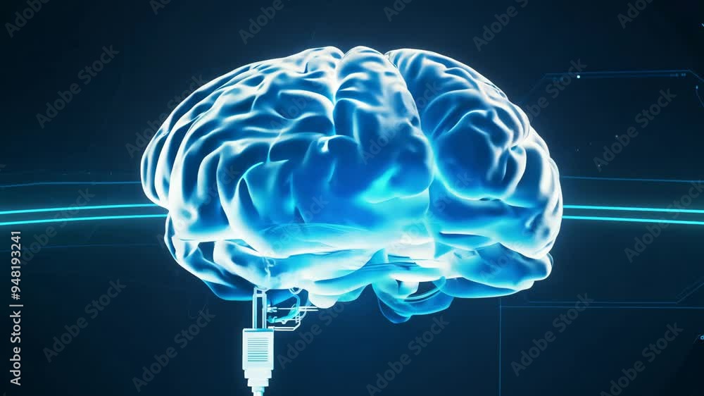 Poster exploring the structure and function of the human brain in a digital representation