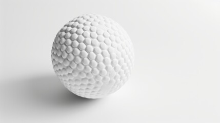 White golf ball resting on a white background